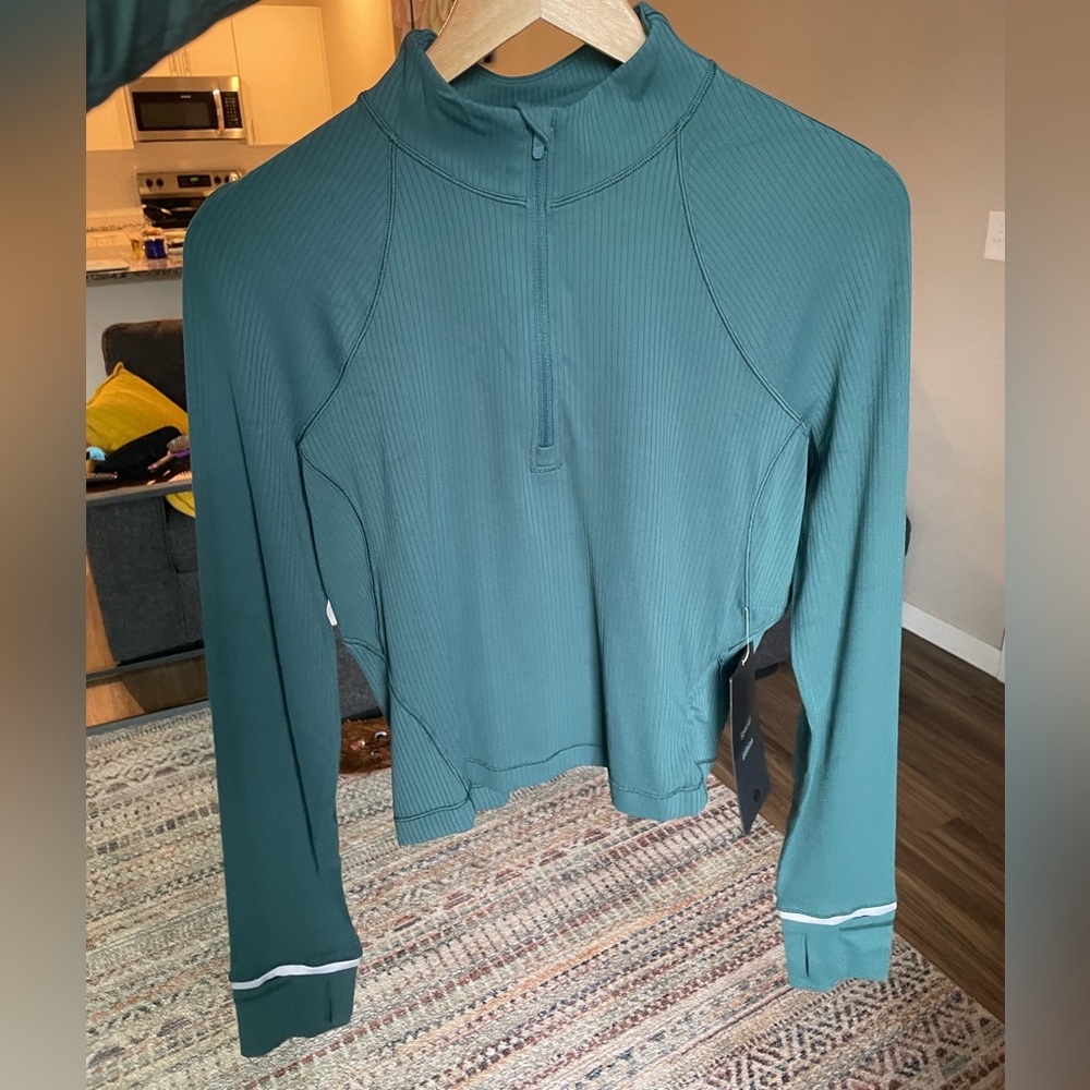 NWT It’s Rulu Run Cropped Half Zip *Ribbed - Picture 2 of 7
